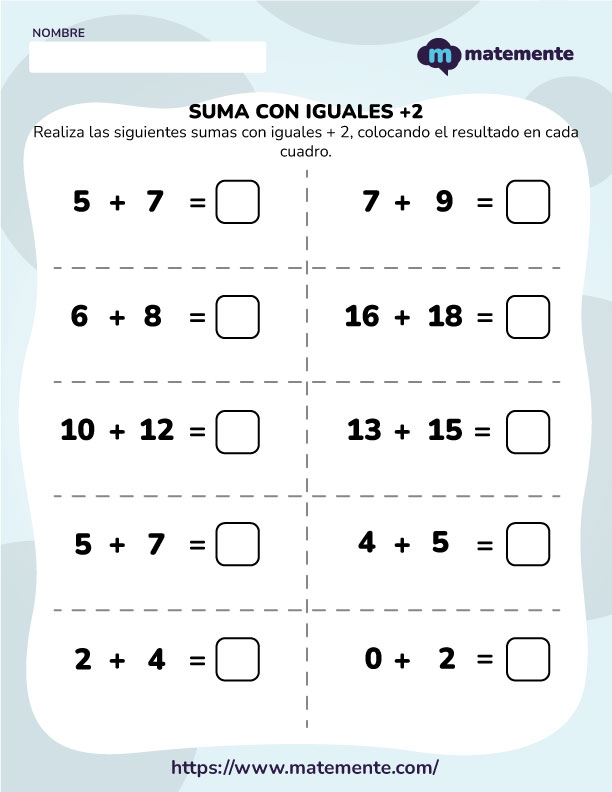 30 Ejercicios De Suma Con Iguales 2